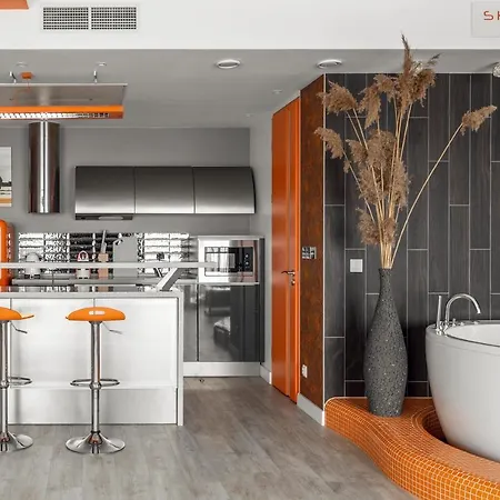 Sky Orange Jacuzzi Sauna 28 Floor 公寓 克莱佩达