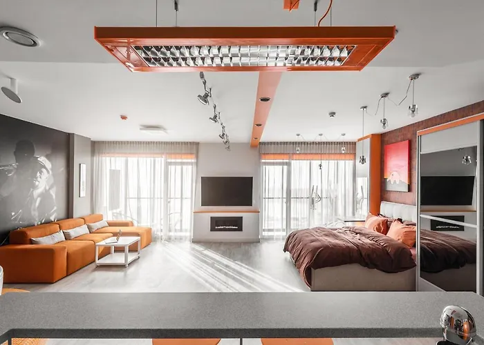 Sky Orange Jacuzzi Sauna 28 Floor Apartment Klaipėda