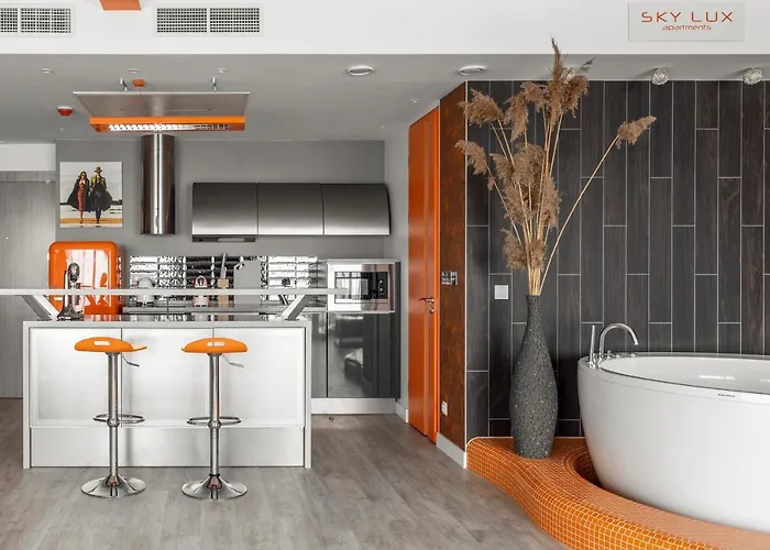Sky Orange Jacuzzi Sauna 28 Floor Apartment Klaipėda